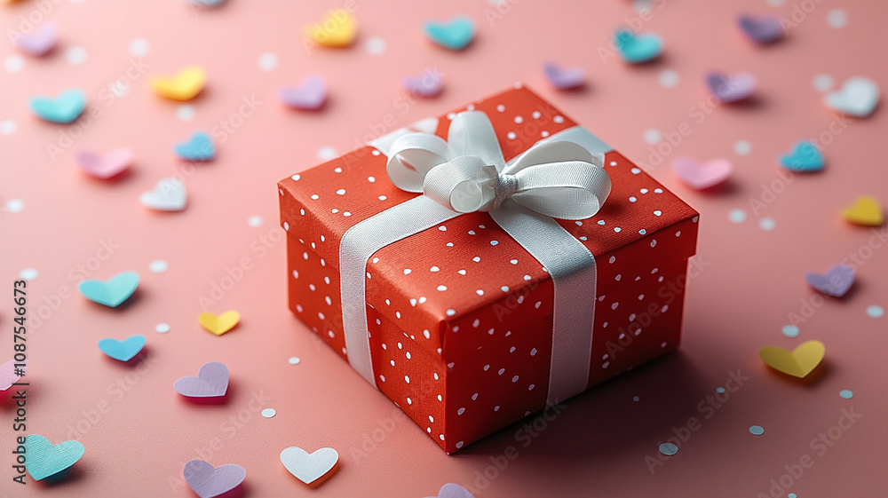 Gift Box on a Solid Background Gift Box on a Solid Background