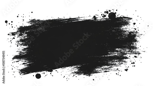 Abstract black in splash, paint, brush strokes, stain grunge isolated on white background, Vector black and white with grunge style, scratch and texture elements for design. 