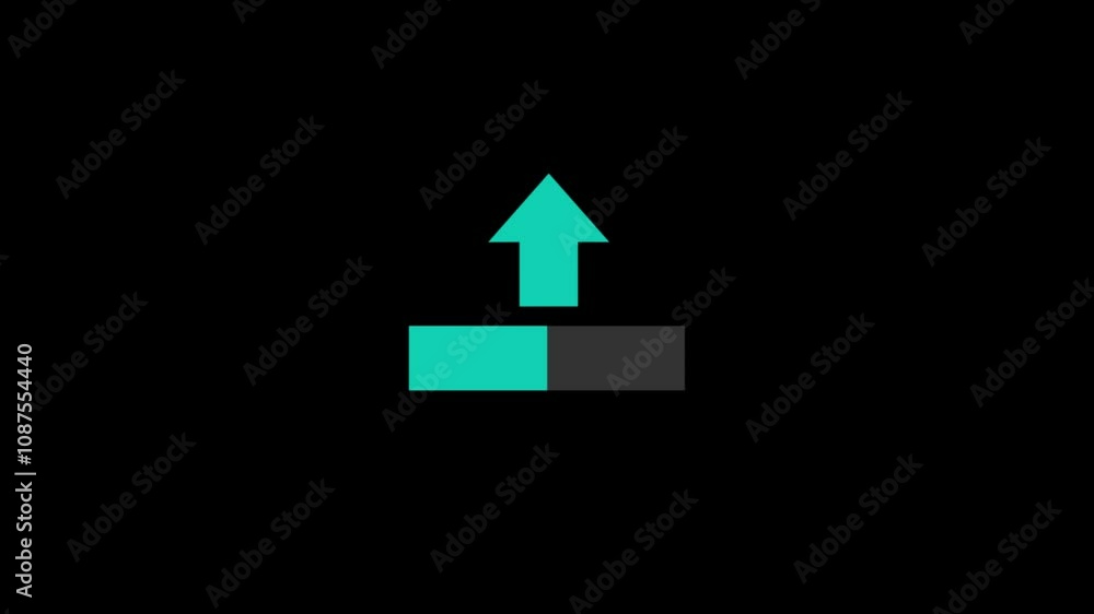 upload arrow icon animation 4k video with black background. upload arrow icon animation 4k video with black background.