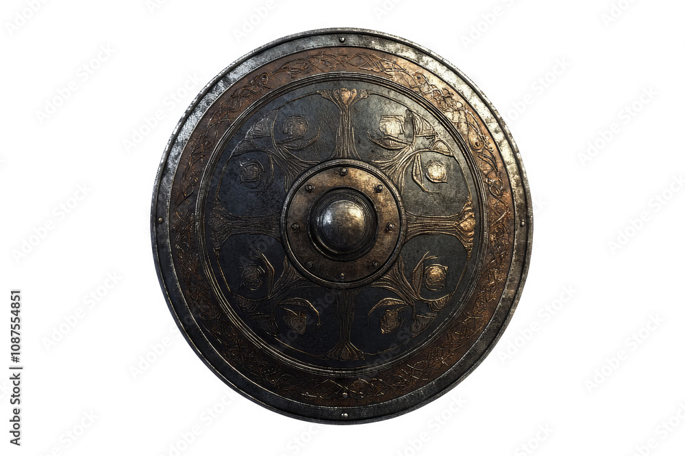 Ornate Medieval Shield isolated on transparent PNG, Ai generated images Ornate Medieval Shield isolated on transparent PNG, Ai generated images
