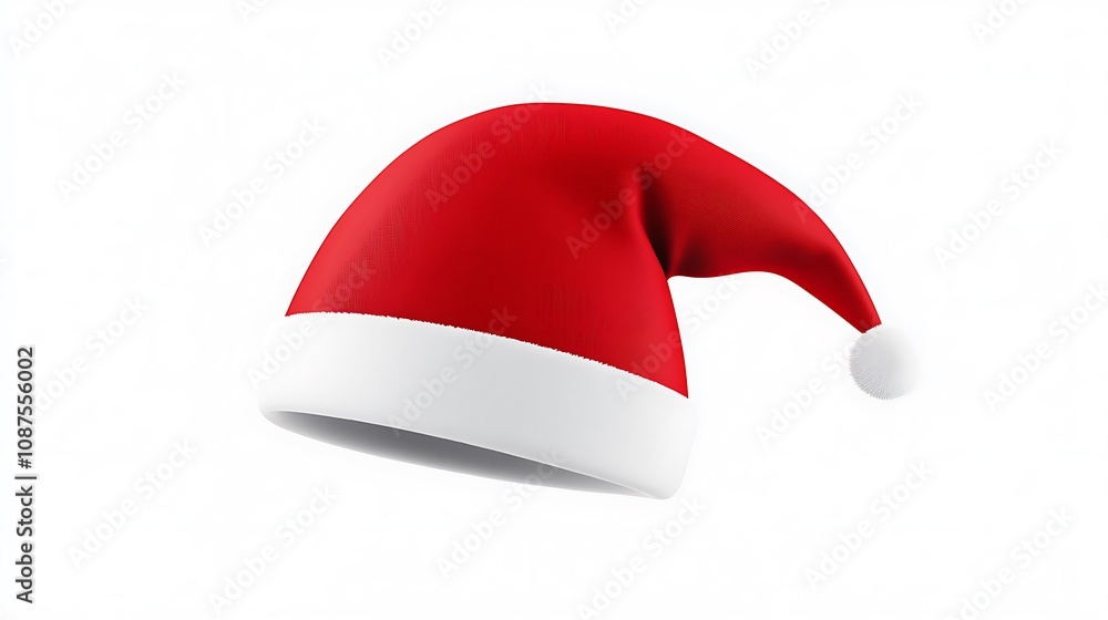 Festive Christmas santa hat isolated on a plain background Festive Christmas santa hat isolated on a plain background