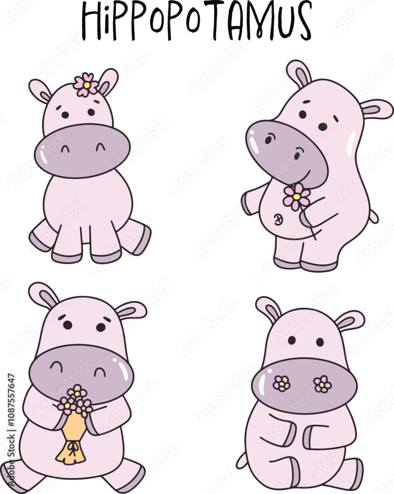 Obraz premium Cute hippopotamus