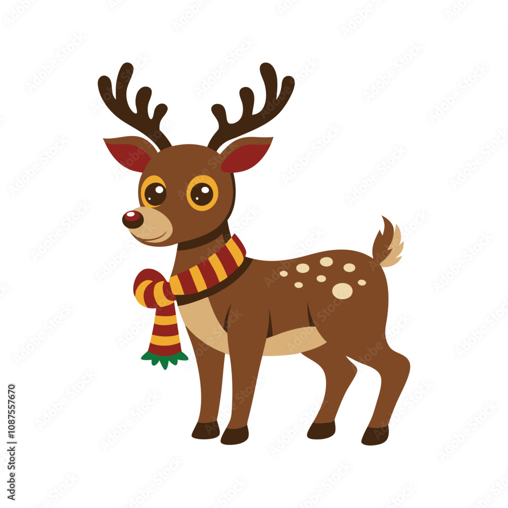Fototapeta premium reindeer with Christmas hat