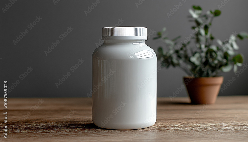 A mockup of a plastic pill bottle. A mockup of a plastic pill bottle.