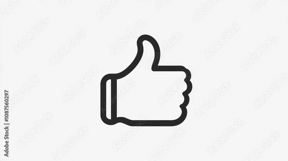 A simple black line drawing of a thumbs up gesture. A simple black line drawing of a thumbs up gesture.