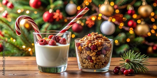 Festive Granola Breakfast, Long Exposure, Family, Christmas photo