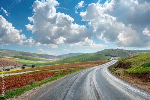 Beautiful Highway Journey with Godlights in Turkey Landscape