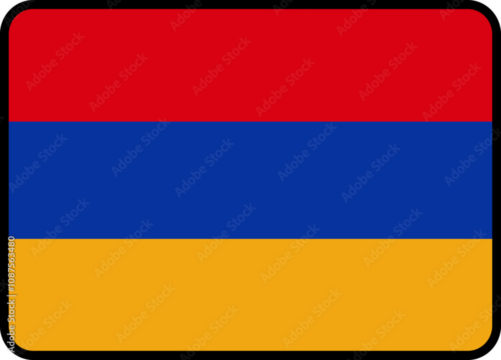 Naklejka premium Armenia Flag Rounded Rectangle Icon