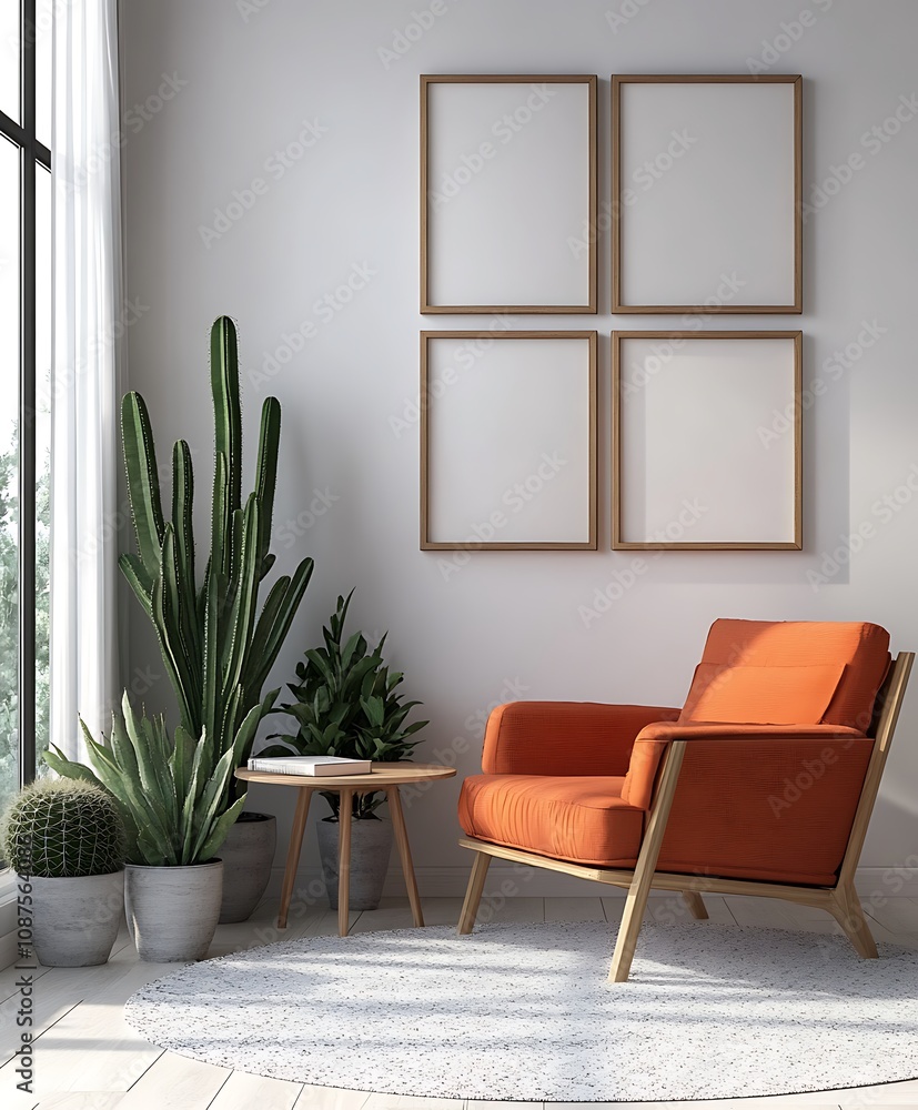 Modern White Frame Mockup for Home Interior Concepts Modern White Frame Mockup for Home Interior Concepts