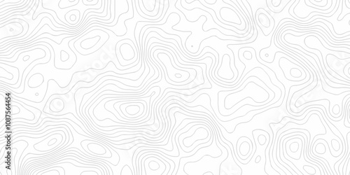 Seamless pattern with White sea map and dots topographic contours map background,curved reliefs abstract background. Topographic map patterns, topography line map. White background with topographic.