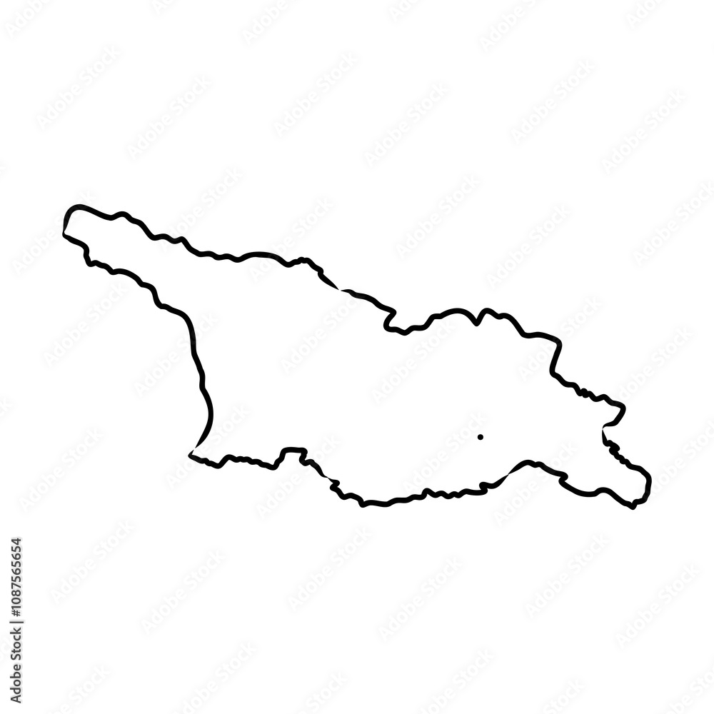 Doodle Map of Georgia map, vector sketch Doodle Map of Georgia map, vector sketch