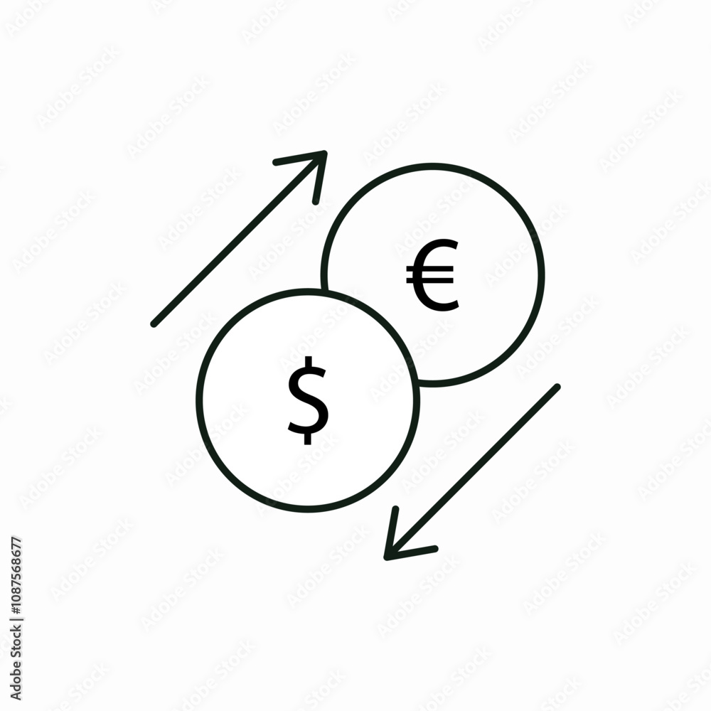 exchange money dollar euro icon vector sign exchange money dollar euro icon vector sign