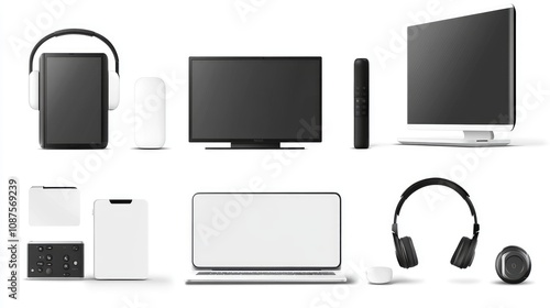 Modern Electronics Collection: Tablets, Laptops, TVs, and Headphones