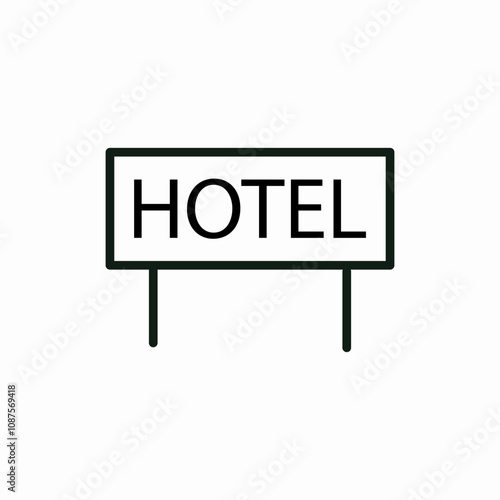 hotel travel icon vector sign