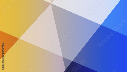 Abstract geometric vector background. Different polygon shades of gradient between yellow and blue.