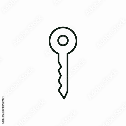 key security protect room icon vector sign