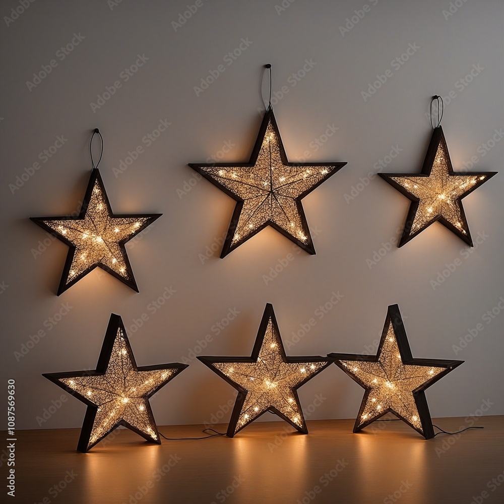 Obraz premium Beleuchteten Sterne Weihnachten. Generative AI Technologie