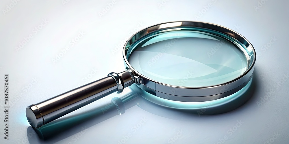 Glass Magnifier Isolated on White Background – Perfect for Detailed Inspection and Clarity Glass Magnifier Isolated on White Background – Perfect for Detailed Inspection and Clarity