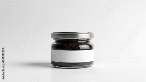A premium red caviar mockup with a transparent body and metallic lid, perfect for high-end food packaging.