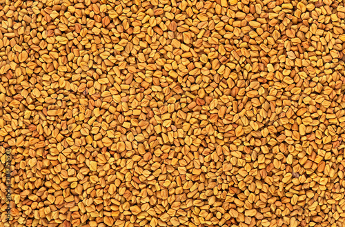 Принти на полотні Fenugreek seeds as background, top view