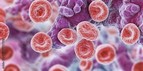 Wallpaper Mural Close up micrograph showcasing acute leucopenia and thrombocytopenia, illustrating key features of acute leucopenia and thrombocytopenia in a detailed manner for better understanding. Torontodigital.ca