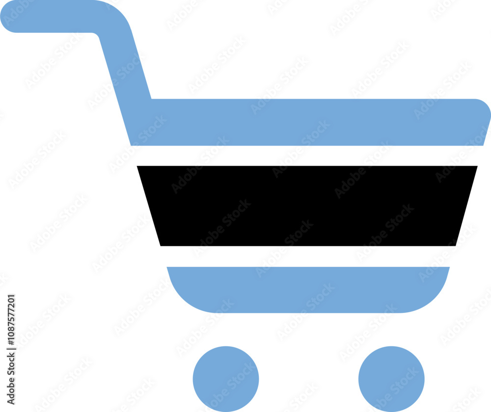 Botswana flag on Mono Cart Icon Botswana flag on Mono Cart Icon