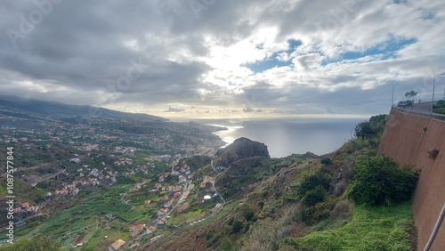 Wallpaper Mural Sky, clouds, orange, yellow, blue, nature, outdoor, outside, island, beach, coastline, coast, landscape, rock, mountain, cliff, relax, peace, paradise, madeira island, island, tree Torontodigital.ca