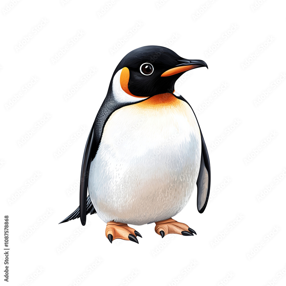 Obraz premium Adorable Emperor Penguin Illustration - Antarctic Wildlife