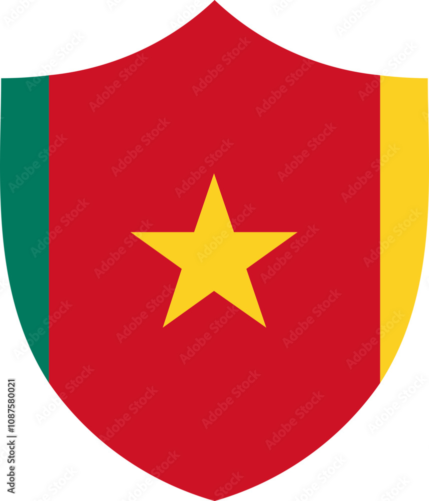 Shield Icon of Cameroon Flag Shield Icon of Cameroon Flag