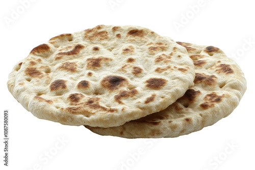 Freshly baked pita bread ready for gyros served  
