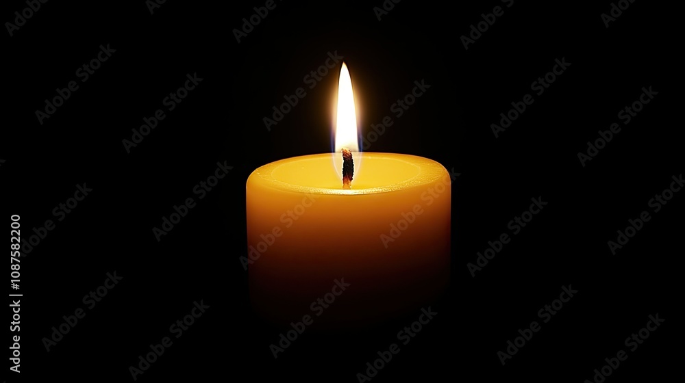 Close-up of a candle flame in a dark space, with the warm light radiating softly around it and casting gentle shadows. Close-up of a candle flame in a dark space, with the warm light radiating softly around it and casting gentle shadows.