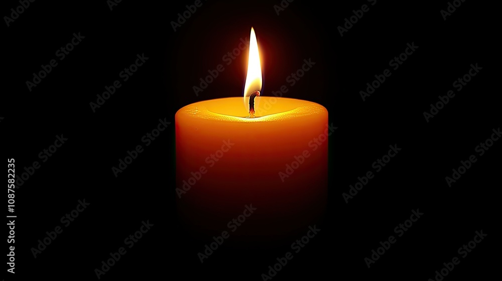 Close-up of a candle flame in a dark space, with the warm light radiating softly around it and casting gentle shadows. Close-up of a candle flame in a dark space, with the warm light radiating softly around it and casting gentle shadows.