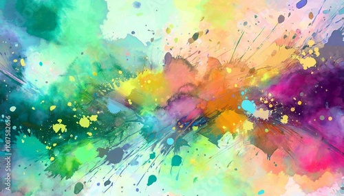 abstract watercolor splatter color background colorful paint drops ink splashes grunge card design