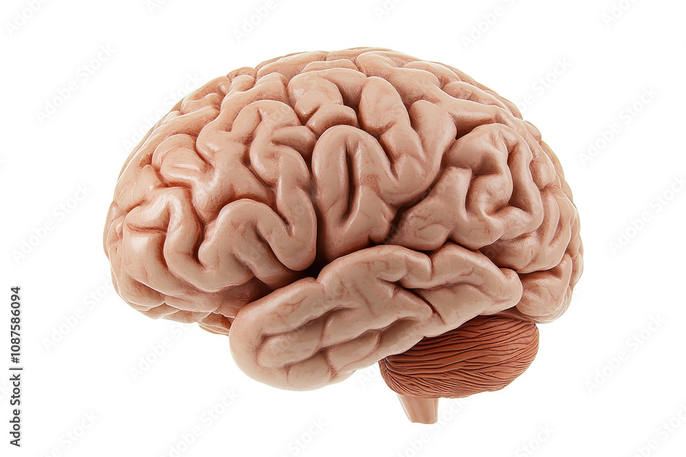 Stylized brain icon representing cognitive thinking and mental health concept Stylized brain icon representing cognitive thinking and mental health concept