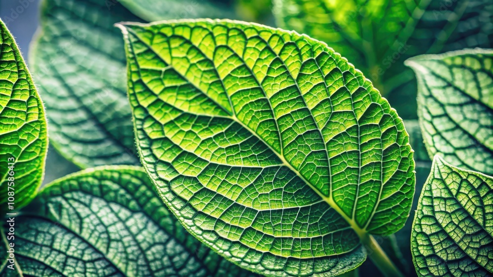 Intricate Veins and Patterns on a Lush Green Leaf, Capturing the Essence of Nature's Beauty Intricate Veins and Patterns on a Lush Green Leaf, Capturing the Essence of Nature's Beauty