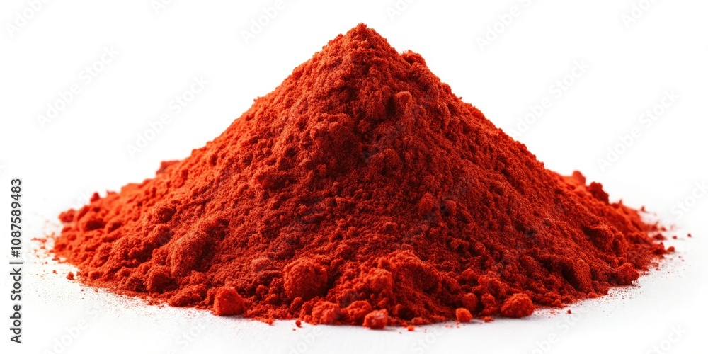 Isolated Deep Red Chili Paprika Powder on White Background for Culinary and Food Photography Isolated Deep Red Chili Paprika Powder on White Background for Culinary and Food Photography