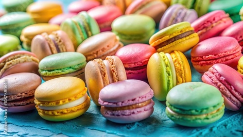 Wallpaper Mural A vibrant and tempting display of colorful macarons, showcasing a delightful variety of flavors and textures. Torontodigital.ca