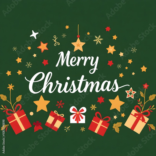 Wallpaper Mural Elegant Christmas Greeting Card with Red and Gold Decorations Torontodigital.ca