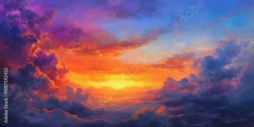 Reddish glow of the sunset casts a warm light over the clouds, creating a stunning scene of sunset beauty that enhances the dramatic sky filled with vibrant colors.