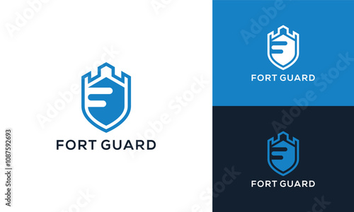 Letter F Fort Guard Logo Design