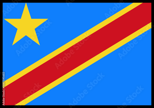 Democratic Republic Of The Congo Flag rectangle Icon