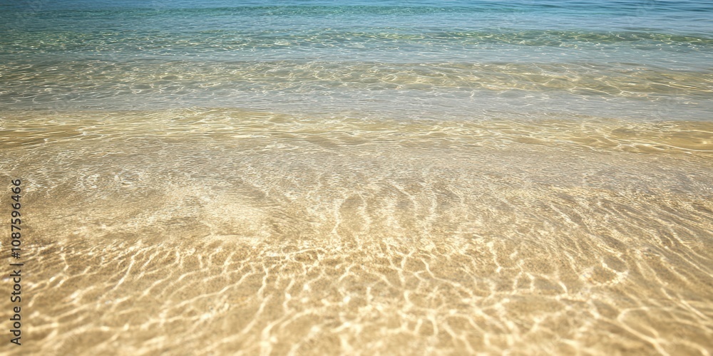 Clear Turquoise Water with Gentle Waves and Soft Sandy Bottom in a Serene Tropical Beach Environment Perfect for Relaxation and Nature Exploration Clear Turquoise Water with Gentle Waves and Soft Sandy Bottom in a Serene Tropical Beach Environment Perfect for Relaxation and Nature Exploration