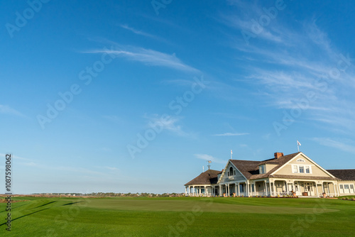 Club house at a golf course nest to the ocean  photo