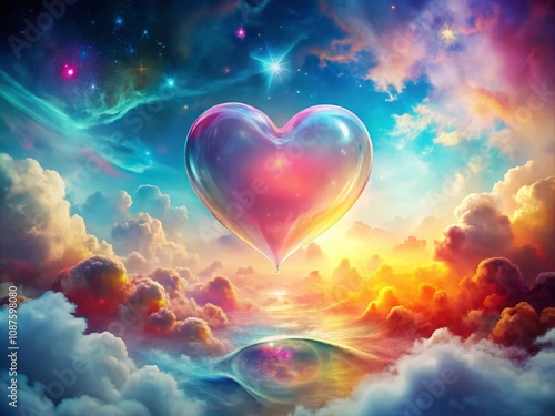 Wallpaper Mural Surreal Love Heart Sketch on Dreamy Background: An Artistic Representation of Romance and Emotion in Abstract Form Torontodigital.ca