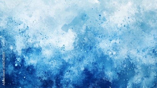 Soft Blue Watercolor Textures Creating Abstract Cloud-Like Patterns