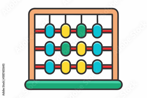 abacus child toy flat style icon vector illustration design