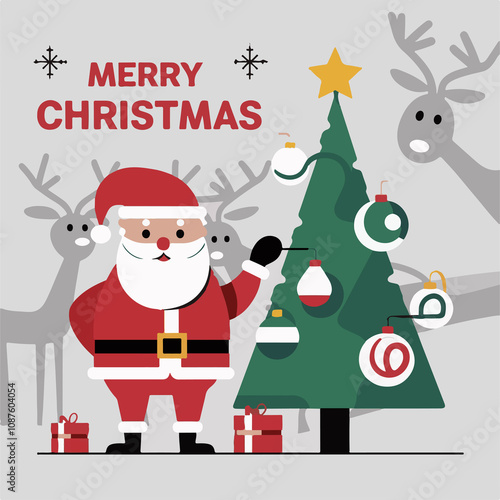 Santa family charismas abstract poster  photo