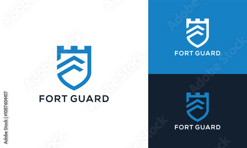 Initial Letter F Fort Guard Logo Design photo