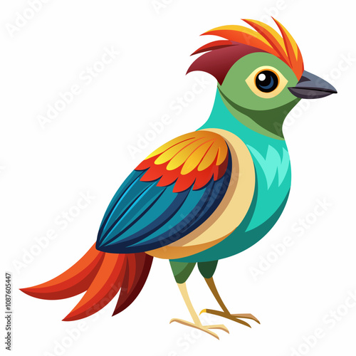 beautiful and cute colorful bird vector illustration photo