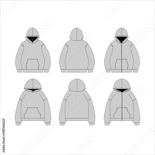 illustration of a set of clothes. hoodies